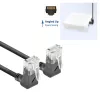 ACT must, 2 m, U/UTP CAT6A LSZH üliõhuke patch-kaabel, RJ45 pistikutega, 90° nurgaga üles kuni 90° nurgaga üles