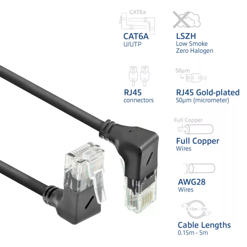 ACT DD7901 võrgukaabel must 1 m Cat6a U/UTP (UTP)