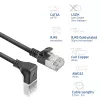 ACT Must 0,5 m U/FTP CAT6A LSZH Slimline võrgukaabel RJ45 pistikutega 90° nurga all alla otse