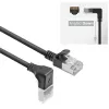 ACT must 2 m U/FTP CAT6A LSZH õhuke patch-kaabel RJ45-pistikutega 90° allanurgaga otse
