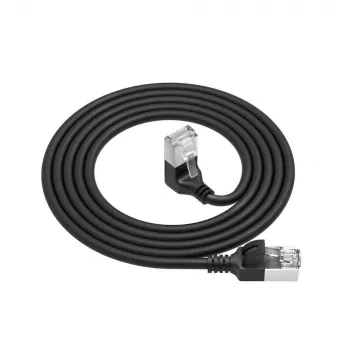 ACT must 5 m U/FTP CAT6A LSZH Slimline võrgukaabel, RJ45 pistikutega – 90° nurga all otse