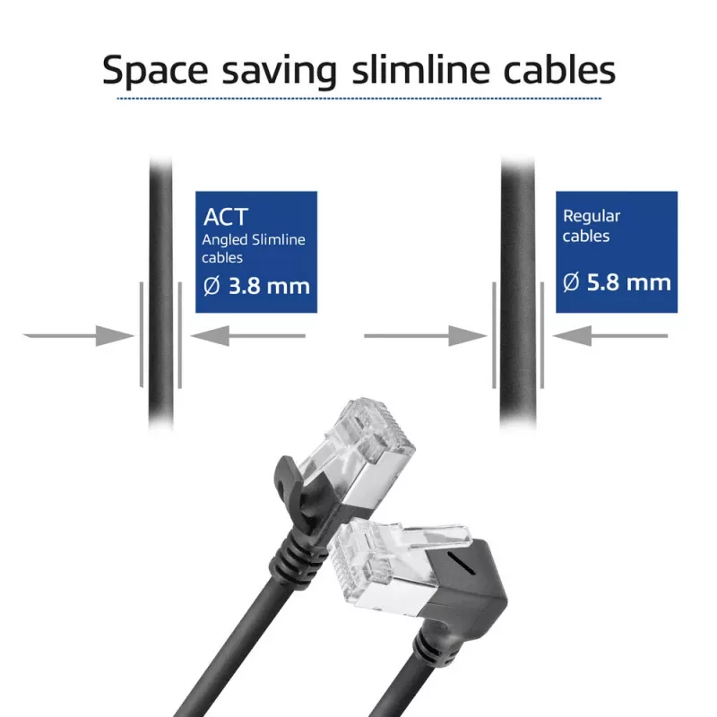 ACT võrgukaabel DA4900 Cat6a U/FTP (STP) RJ-45 kuni RJ-45, 0,5 m, must
