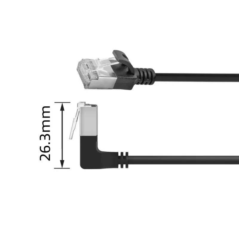 Võrgukaabel ACT DA4901 Cat6a U/FTP (STP) Must 1 m kullatud kontaktidega RJ-45