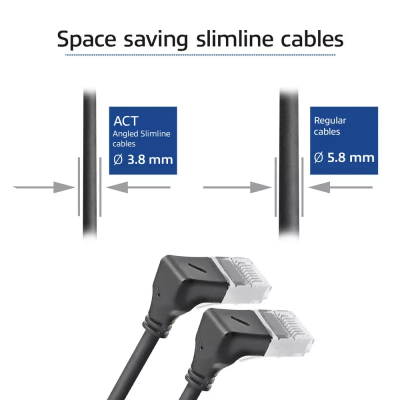 ACT DA5902 võrgukaabel Cat6a U/FTP (STP) 2 m, RJ-45 kuni RJ-45, must
