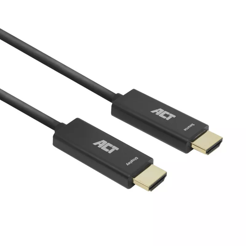 ACT HDMI aktiivne optiline kaabel 70 m — Premium High Speed 4K v2.0, HDMI-A isane HDMI-A isasele, 18 Gbit/s, LSZH, must