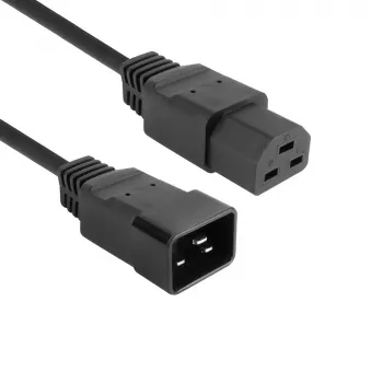 Toitejuhe ACT C20–C21 IEC60320 must 1,5 m, 16 A, 250 V