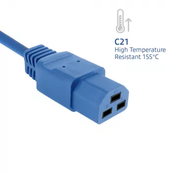 Toitejuhe ACT C20–C21 IEC60320 sinine 3 m, 250 V 16 A