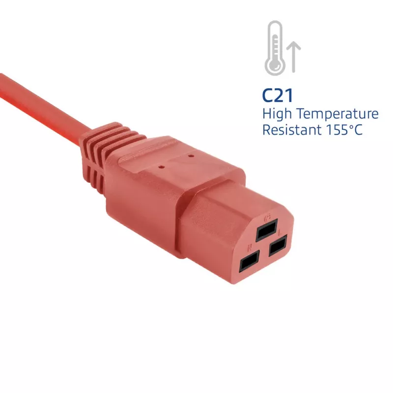 Toitekaabel ACT C14 C21-le IEC60320 punane 1 m, 250 V 10 A