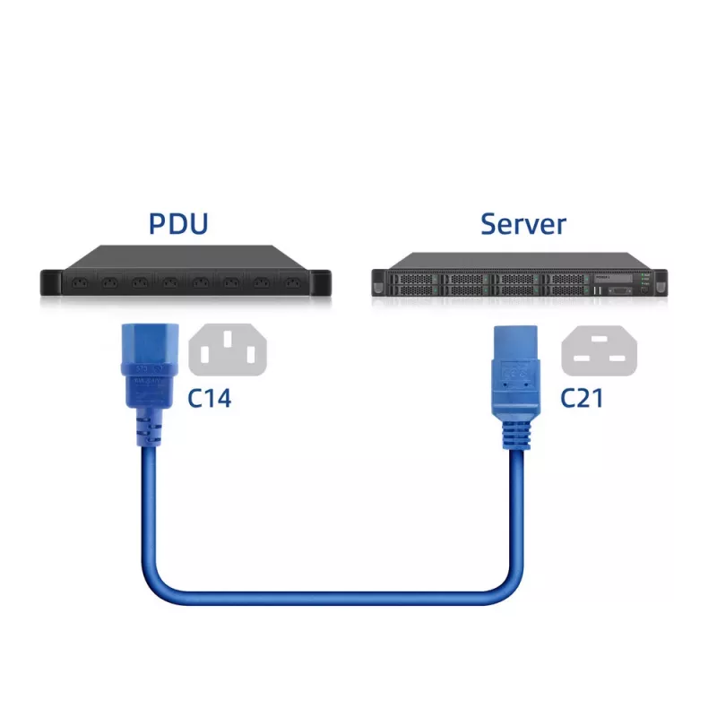 Toitejuhe ACT C14-C21 IEC60320 sinine 2 m, 250 V 10 A