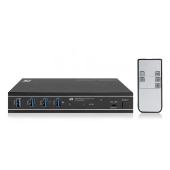 KVM-lüliti ACT 2-pordiline USB-C/HDMI 4K@60Hz AC7922 USB-klaviatuuri/hiire, HDMI-video, 100W PD-ga