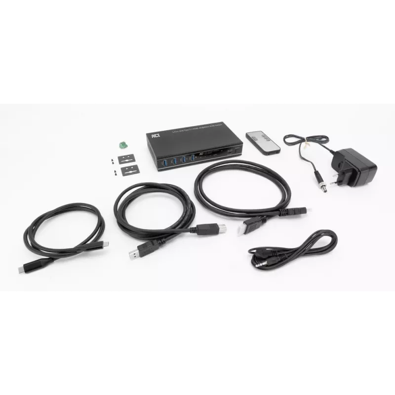 KVM-lüliti ACT 2-pordiline USB-C/HDMI 4K@60Hz AC7922 USB-klaviatuuri/hiire, HDMI-video, 100W PD-ga