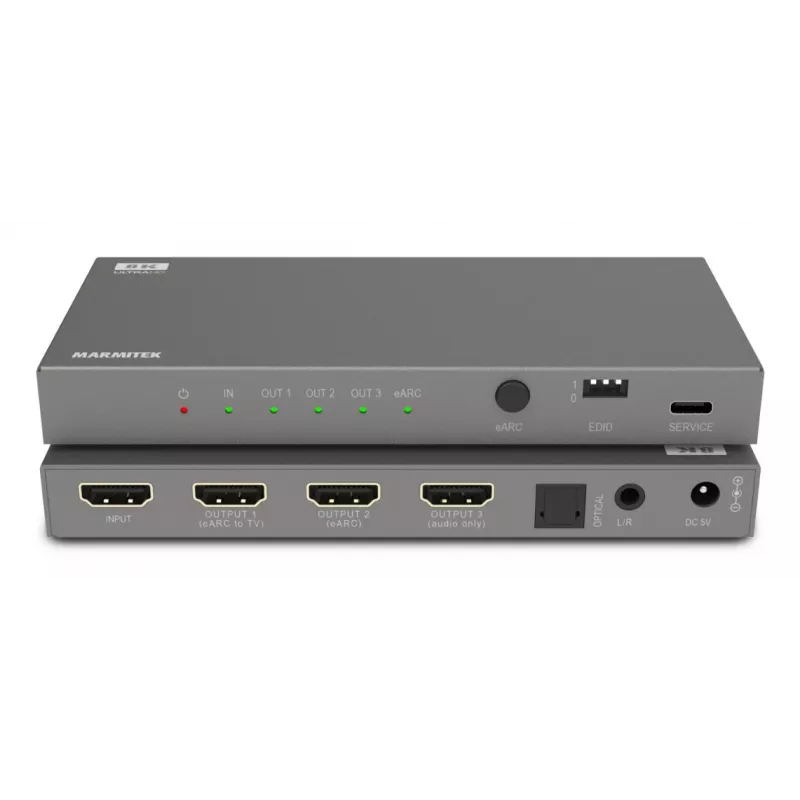 Videosignaali muundur Marmitek 25008496 — HDMI sisend HDMI/TOSLINK/3,5 mm väljundile, kuni 7680×4320, 7.1 heli