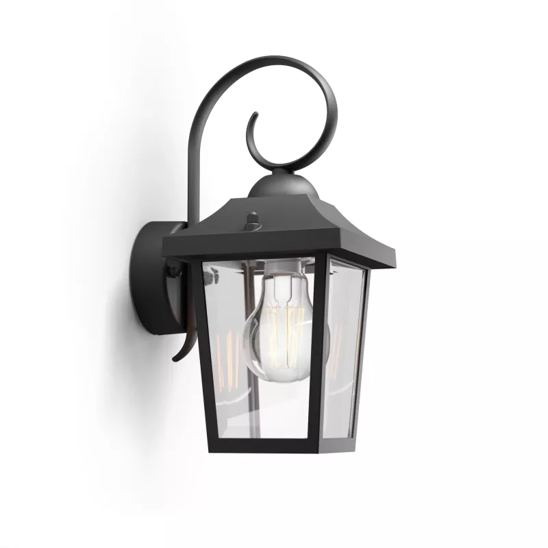 Philips myGarden Buzzard välisseinalamp 60W E27 Must Alumiinium (ilma pirnita)