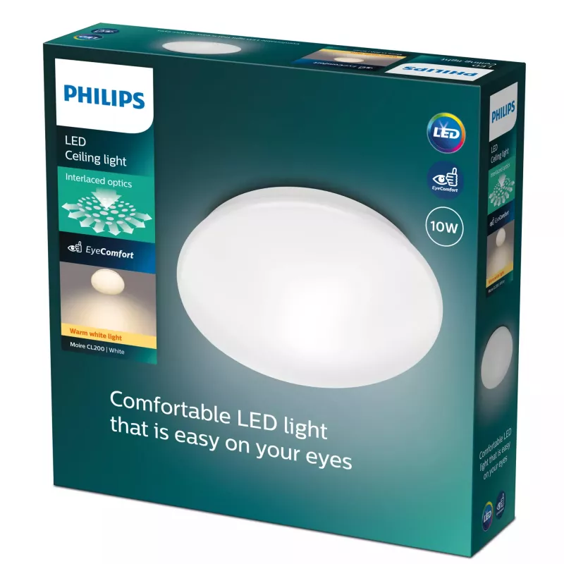 Philips Functional Moire laelamp 10 W, LED, mittevahetatav pirn(id), 2700 K, 1000 lm, IP20, valge