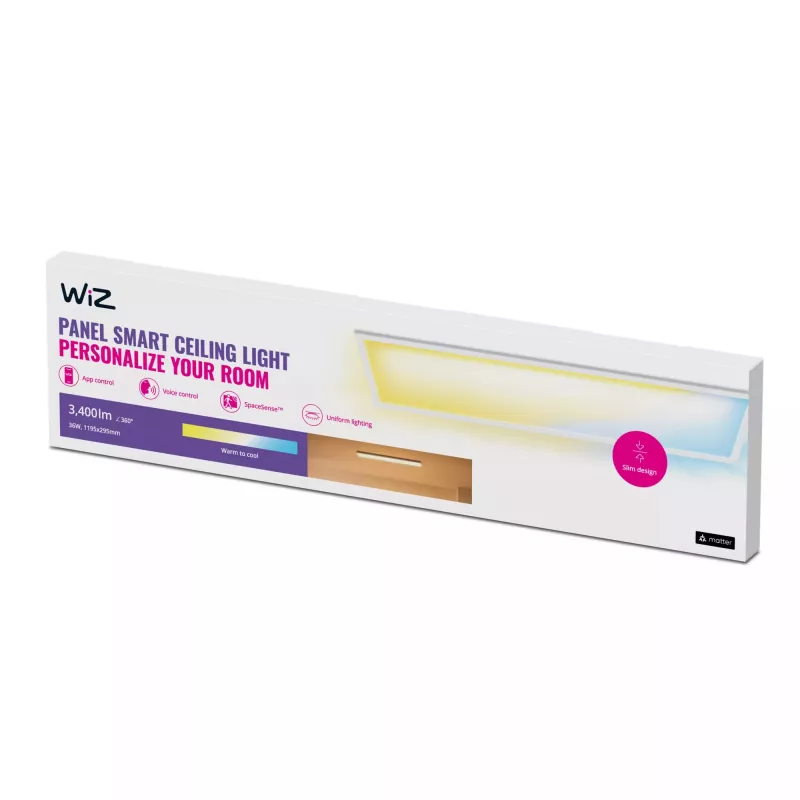 Lae LED-paneel Signify WiZ Panel Ceiling 36 W Ristkülikukujuline — 36 W, Wi‑Fi/Bluetooth, 220–240 V, Valge