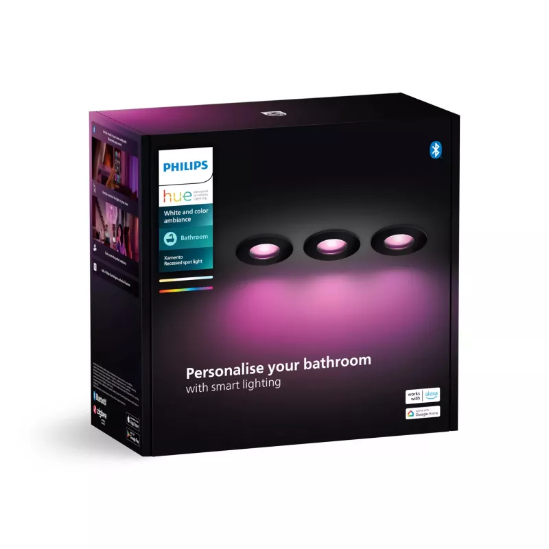 Philips Hue Valge and colour ambience kolmepakend Xamento süvistatav prožektor