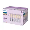 Philips hõõglambiga küünal selge 40W P45 E14 x6, 4,3 W, 40 W, E14, 470 lm, 15000 h