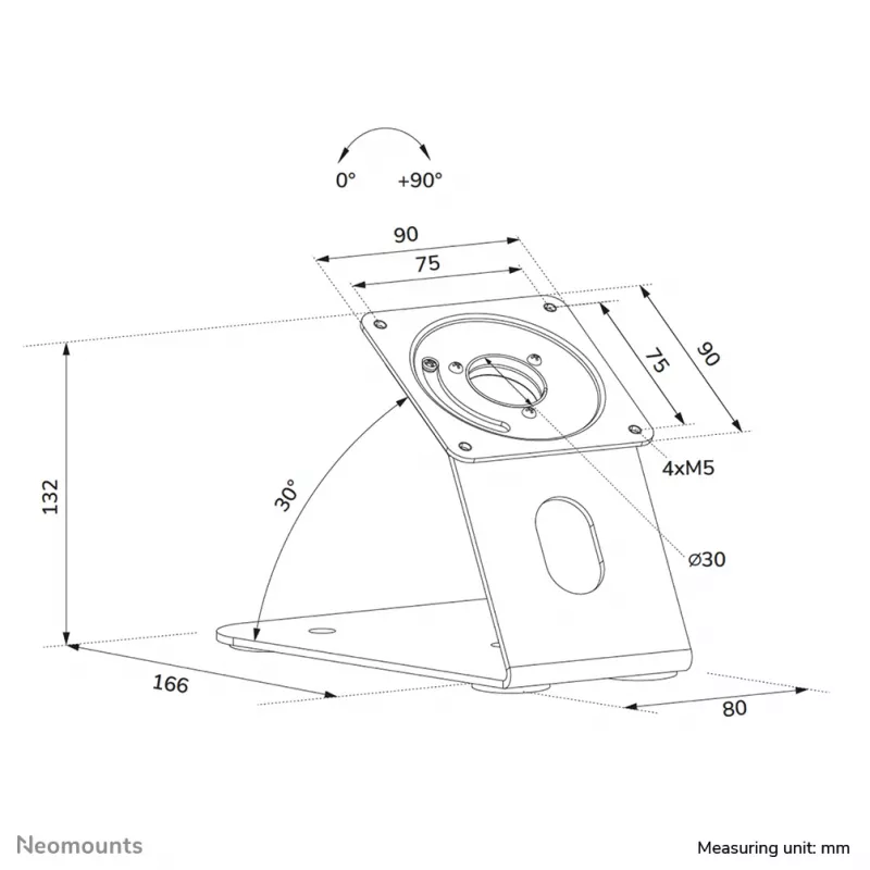 Tahvelarvuti alus (lauale ja seinale) Neomounts DS15-629BL1 – lukustatav, universaalne, toetab kuni 3 kg, must