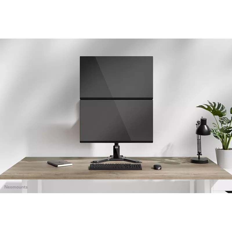 Neomounts kaksikmonitori alus DS45-600BL2V kahele ekraanile 10–32 tolli, VESA 75x75–100x100, max koormus 9 kg, vabaltseisev, must