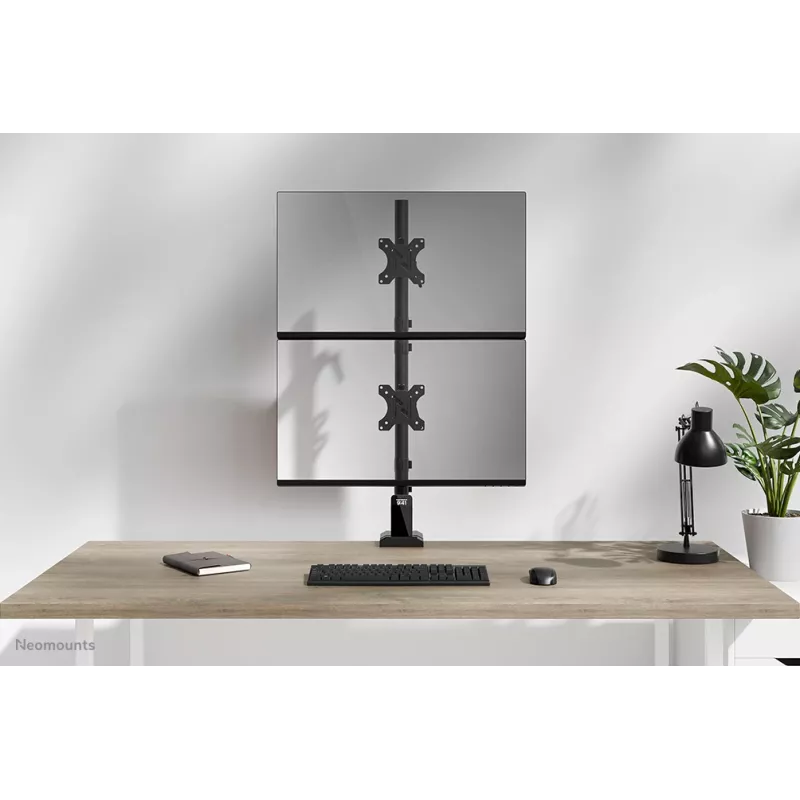 Neomounts DS60-600BL2V kahe monitori käsi 10-32 tolli, klamber/tihend, 9 kg, 25.4 cm (10 tolli), 81.3 cm (32 tolli), 100 x 100 mm, must