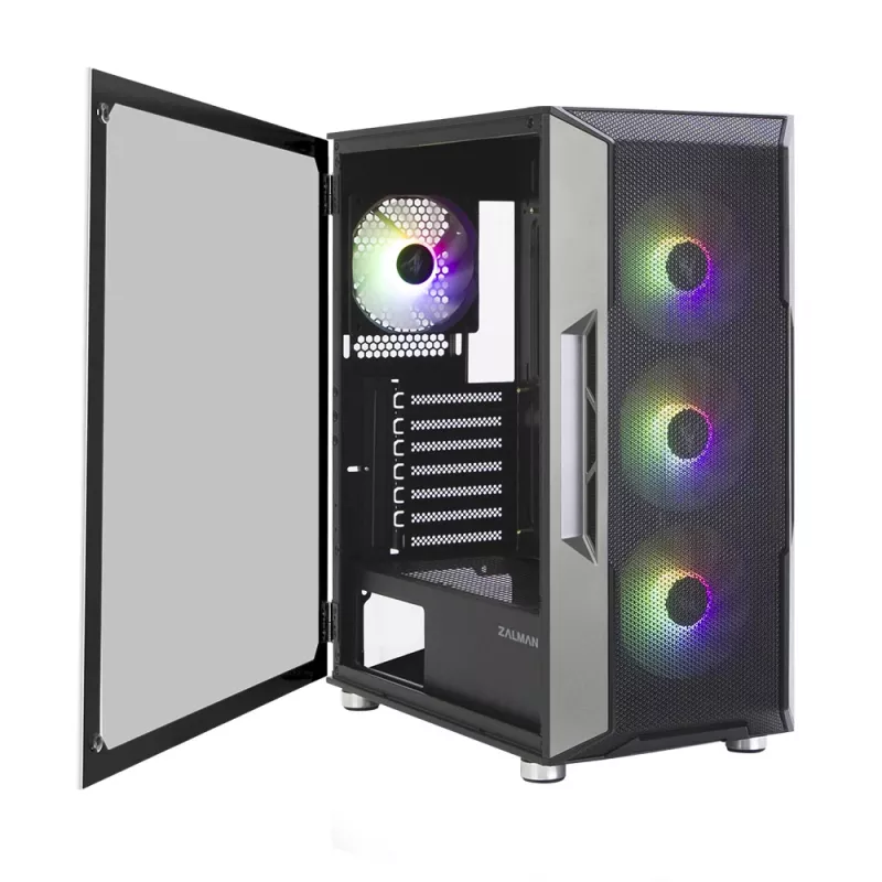 Zalman I3 Neo ATX Mid Tower PC korpus võrkfront tõhusaks jahutuseks eelpaigaldatud ventilaator 3 Midi Tower Must