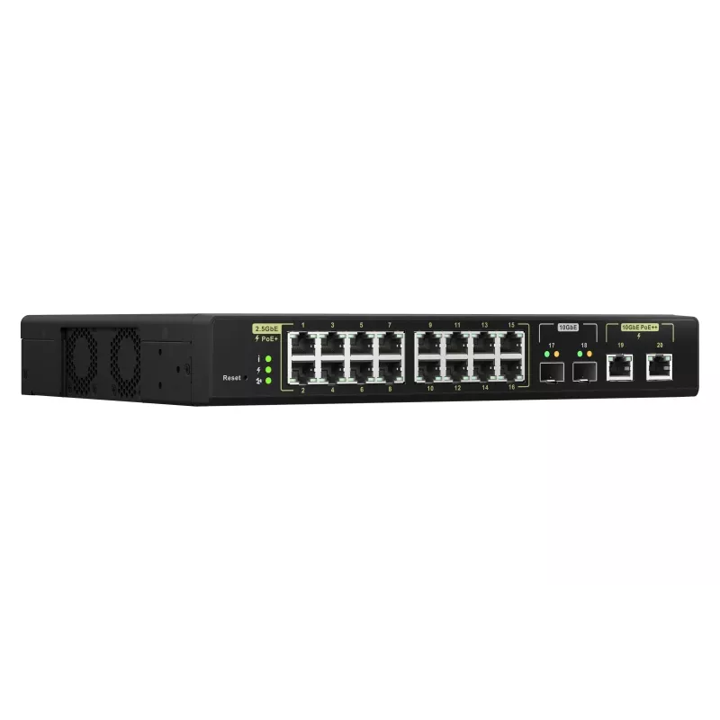 QNAP QSW-M2116P-2T2S võrgukommutaator Hallatav L2 2.5G Ethernet Power over Ethernet (PoE) Must