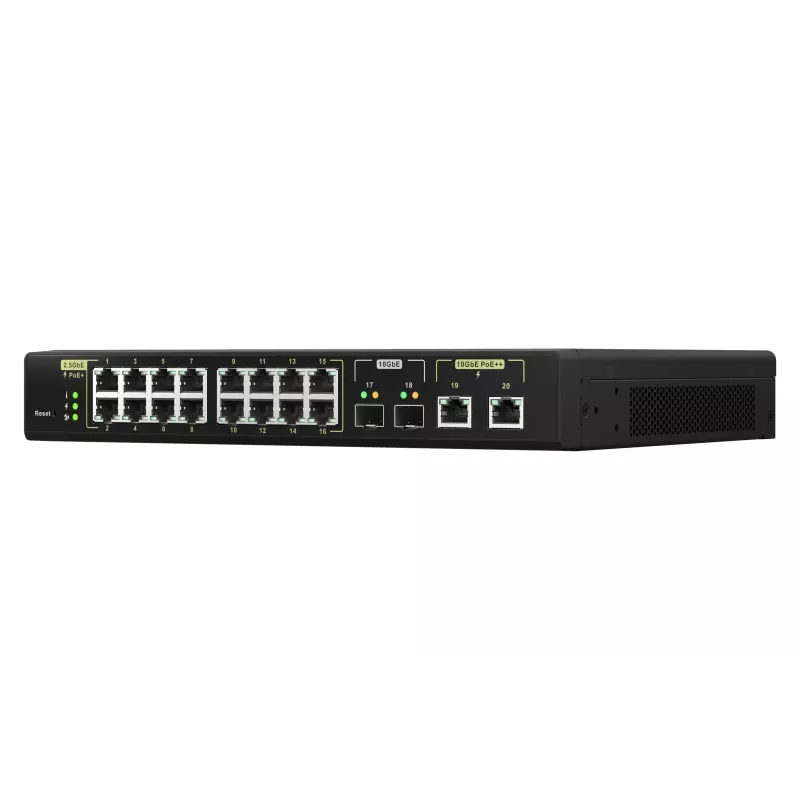 QNAP QSW-M2116P-2T2S võrgukommutaator Hallatav L2 2.5G Ethernet Power over Ethernet (PoE) Must