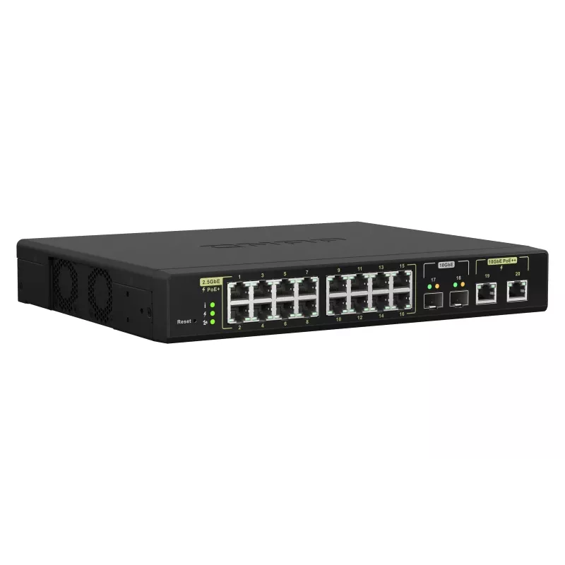 QNAP QSW-M2116P-2T2S võrgukommutaator Hallatav L2 2.5G Ethernet Power over Ethernet (PoE) Must