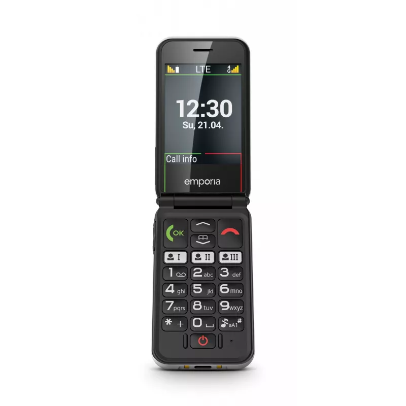 Emporia SIMPLICITYglam.4G 7,11 cm (2,8 inch) 106 g Must eakate telefon