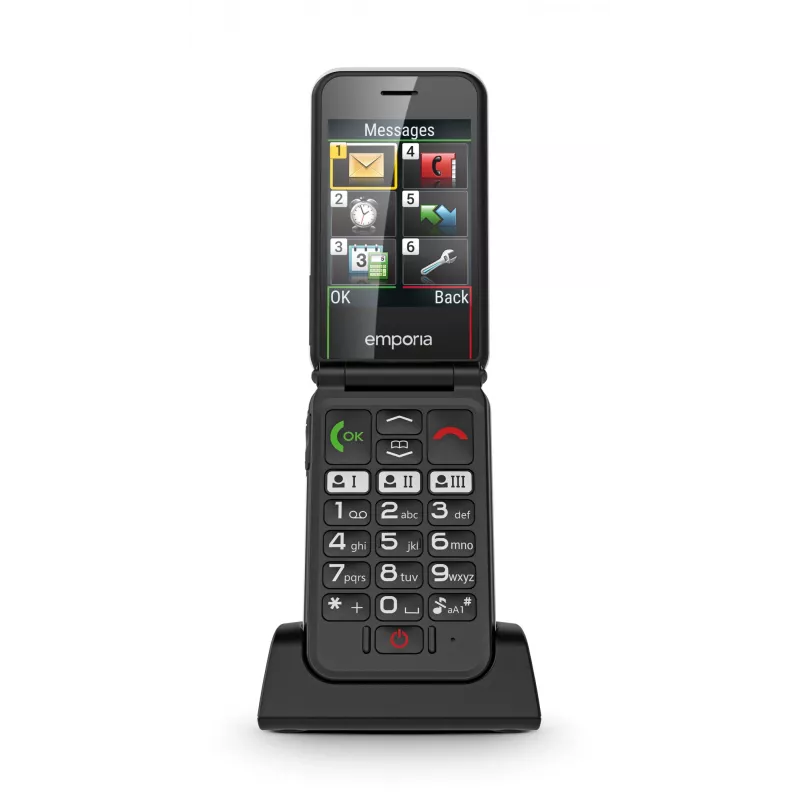 Emporia SIMPLICITYglam.4G 7,11 cm (2,8 inch) 106 g Must eakate telefon