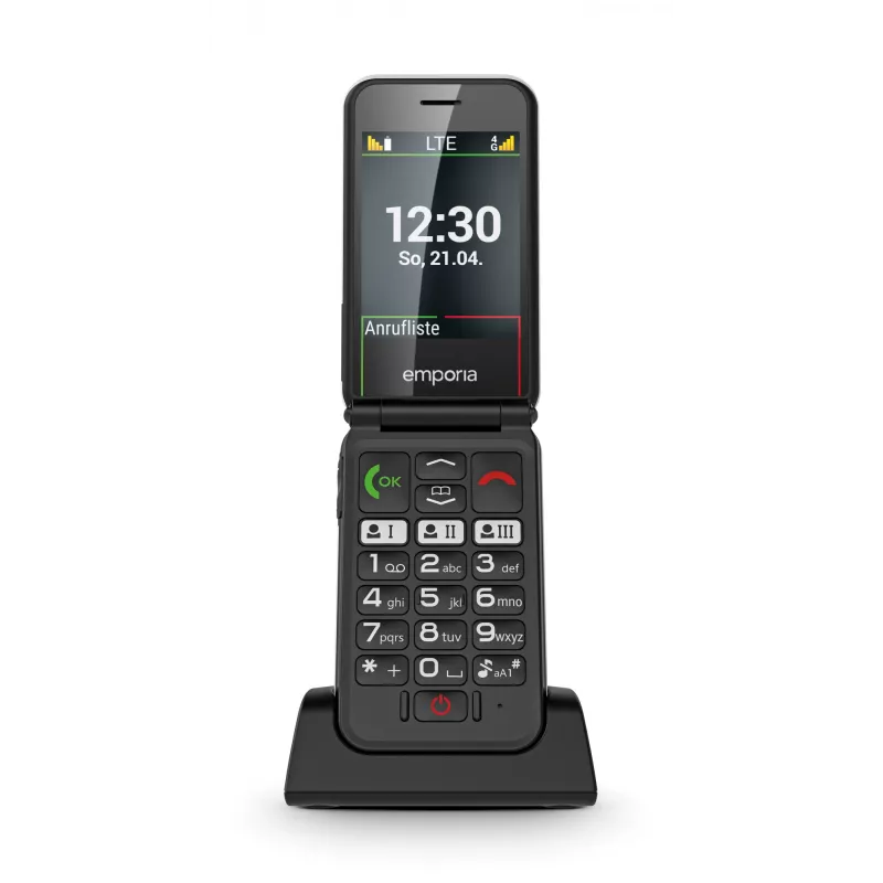 Emporia SIMPLICITYglam.4G 7,11 cm (2,8 inch) 106 g Must eakate telefon
