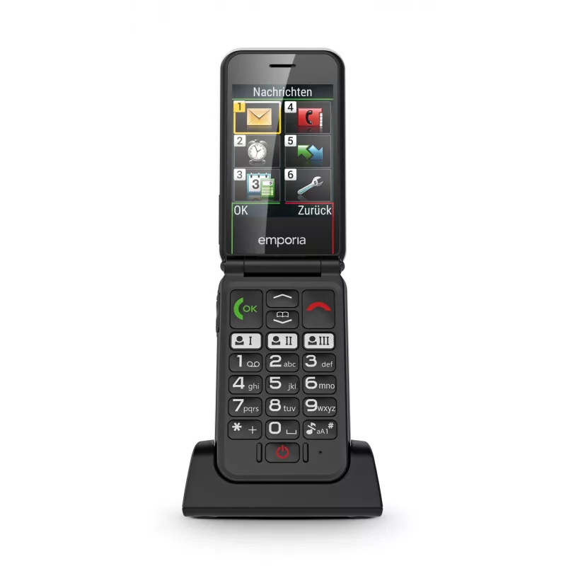 Emporia SIMPLICITYglam.4G 7,11 cm (2,8 inch) 106 g Must eakate telefon