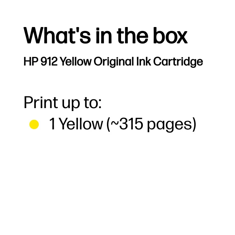 HP 912 kollane originaaltindikassett, kollane, 1 tk, 315 lehekülge