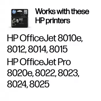 HP 912 must originaal tindikassett, must, 1 tk, 250 lehekülge