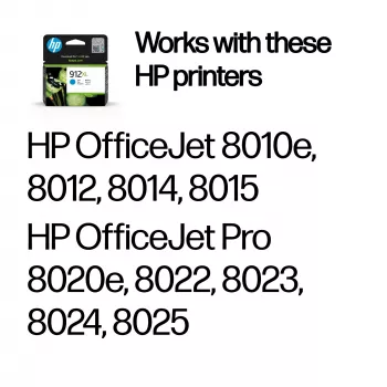 HP 912XL suure tootlikkusega tsüaan originaaltindikassett, tsüaan, 1 tk, 700 lehekülge