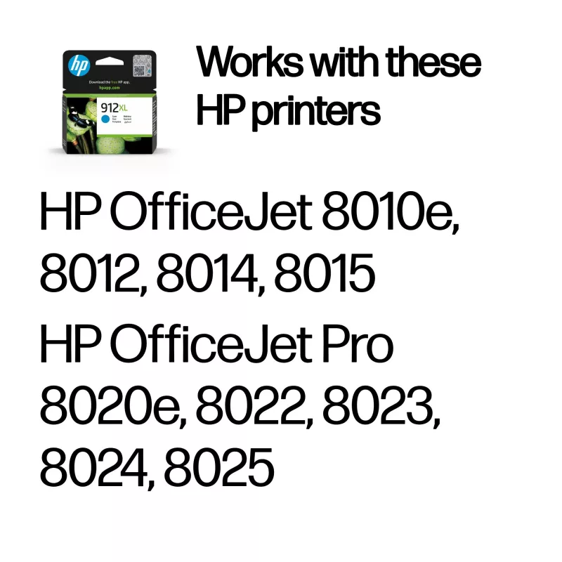 HP 912XL kõrge tootlikkusega tsüaan originaaltindikassett