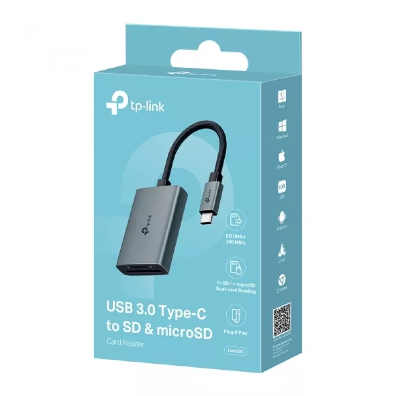 TP-Link UA430C kaardilugeja USB 3.2 Gen 1 (3.1 Gen 1) Type-C hall