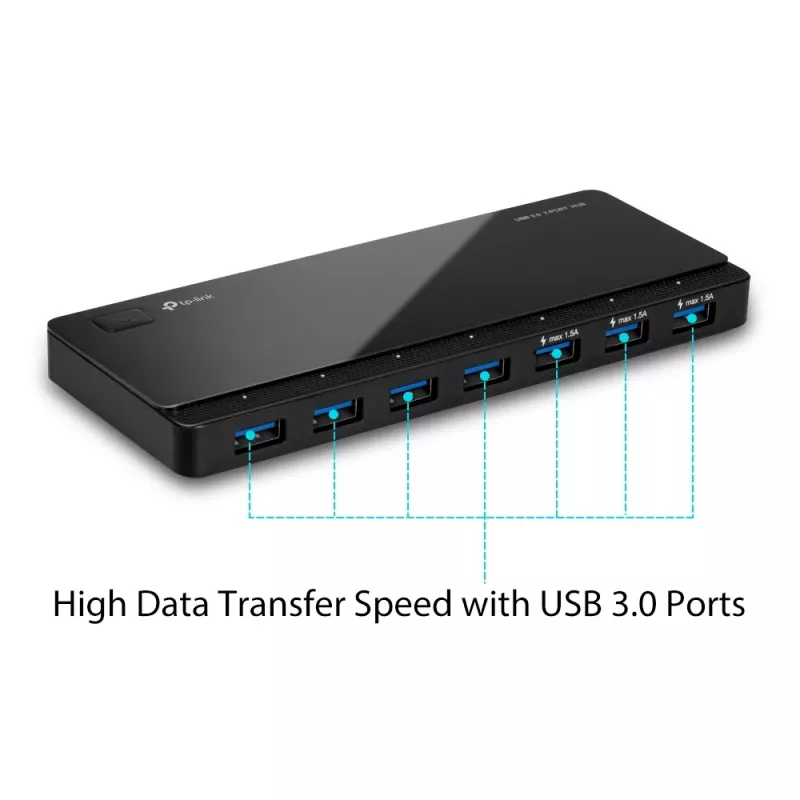 TP-Link UH700 liidese jaotur USB 3.2 Gen 1 (3.1 Gen 1) Micro-B 5000 Mbit/s Must