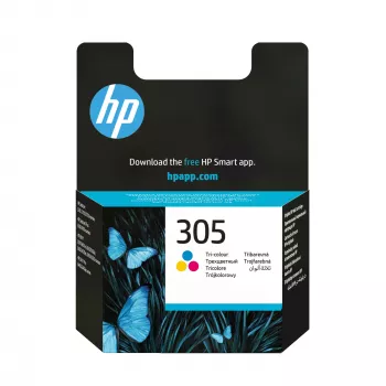 HP 305 kolmevärviline originaaltindikassett, tsüaan, magenta, kollane, 1 tk, 100 lehekülge