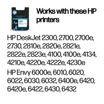 HP 305 kolmevärviline originaaltindikassett, tsüaan, magenta, kollane, 1 tk, 100 lehekülge