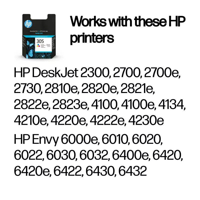 HP 305 kolmevärviline originaaltindikassett, tsüaan, magenta, kollane, 1 tk, 100 lehekülge