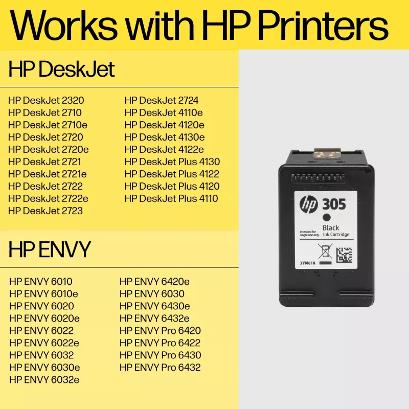 HP 305XL suure mahutavusega must originaaltindi kassett C