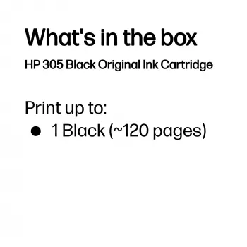 HP 305 must originaal tindikassett, must, 1 tk, 120 lehekülge