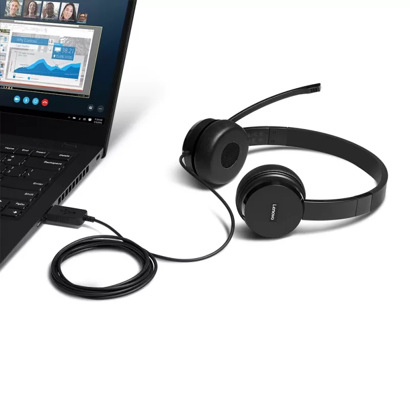 Lenovo 4XD0X88524 kõrvaklapid/peakomplekt Juhtmega ühendatud Peapael Kontor/Kõnekeskus Must