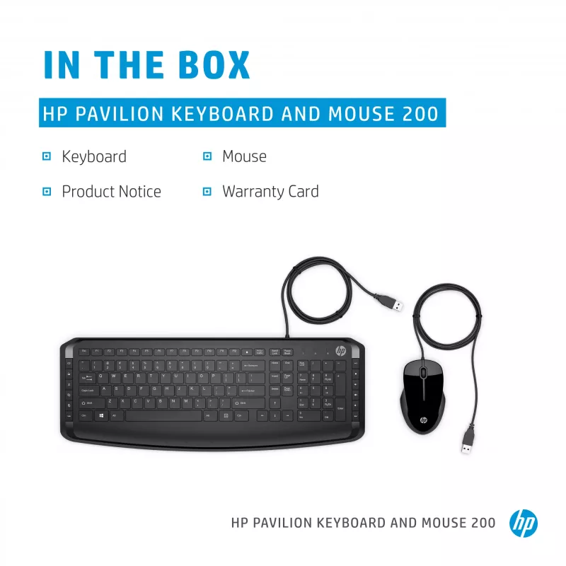 HP Pavilion klaviatuur ja hiir 200