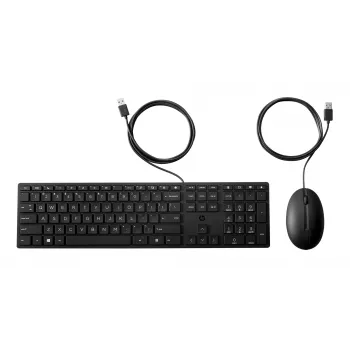 Juhtmega lauaarvuti klaviatuuri ja hiire komplekt HP 320MK — USB, täissuuruses klaviatuur, must, kaabel 1,8 m