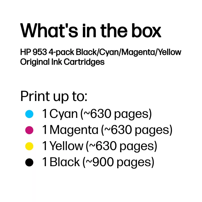 HP 953 4-pakk must/tsüaan/magenta/kollane originaaltindikassetid