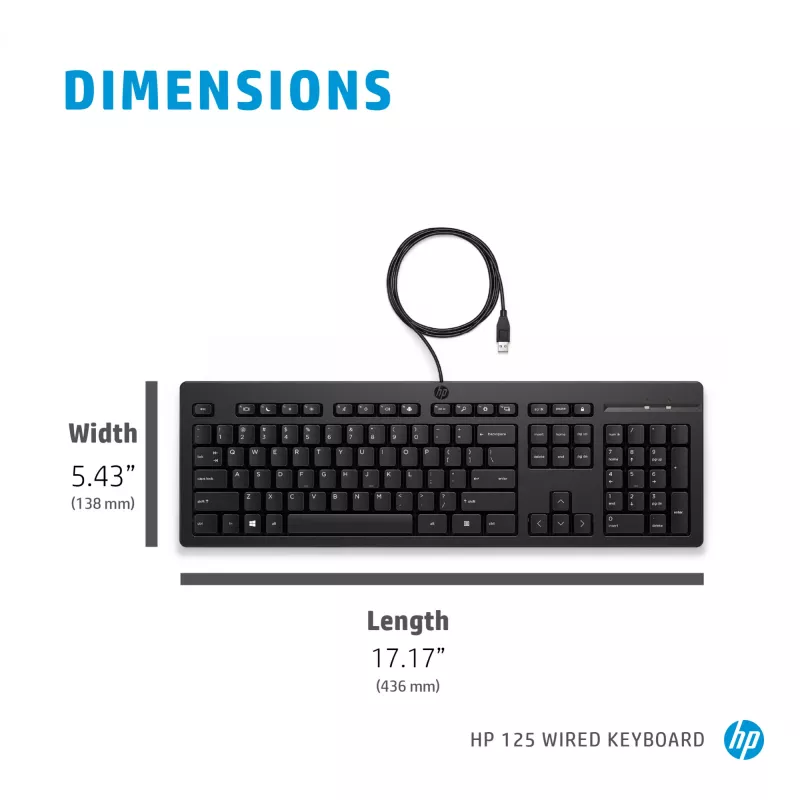 HP 125 juhtmega klaviatuur