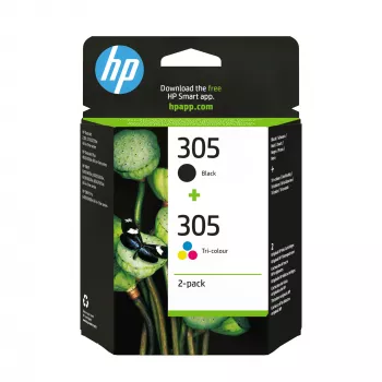 Tindikassett HP 305 2-pakk standardmahuga must kolmevärviline