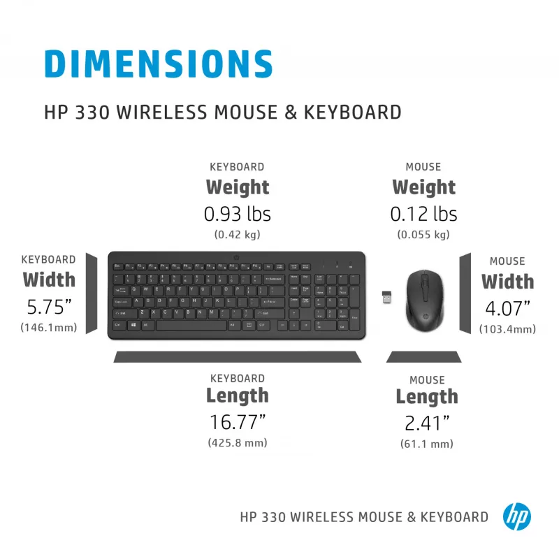 HP 330 juhtmevaba hiire ja klaviatuuri komplekt